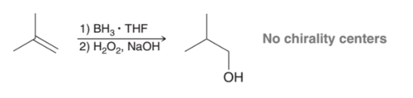 <p>If no chirality centers are formed, then the stereoespecificty of the reaction is not relevant. In this case, only one product is formed , rather than a pair of enantiomers, and the syn requirement is irrelevant.</p>