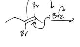 <p>Single Br addition at each triple bond terminus</p>