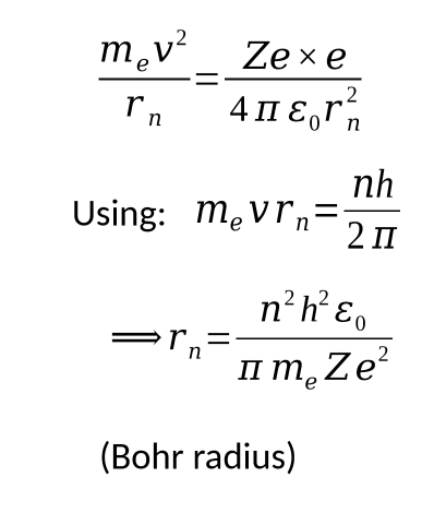 <p>centripetal force is due to the electrostatic force so they are equal</p>