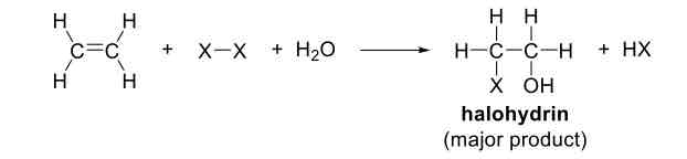 <p>Addition of Halogen in H2O</p>