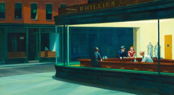 <p>century/movement, artist, name, he paints both what, this shows the mentality of what during the GD, this isn’t mean to inspire it is supposed to capture what, the streets are stripped of what, what is not in this image, there is no way to do what, the men are both in suits </p>