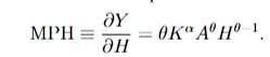 <ul><li><p>just differentiate with respect to H </p></li><li><p>MPH&gt;0 so increasing H increase output </p></li></ul><p></p>