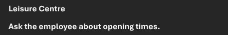 <p>Um wie viel Uhr öffnet / schließt das Sportzentrum?</p>