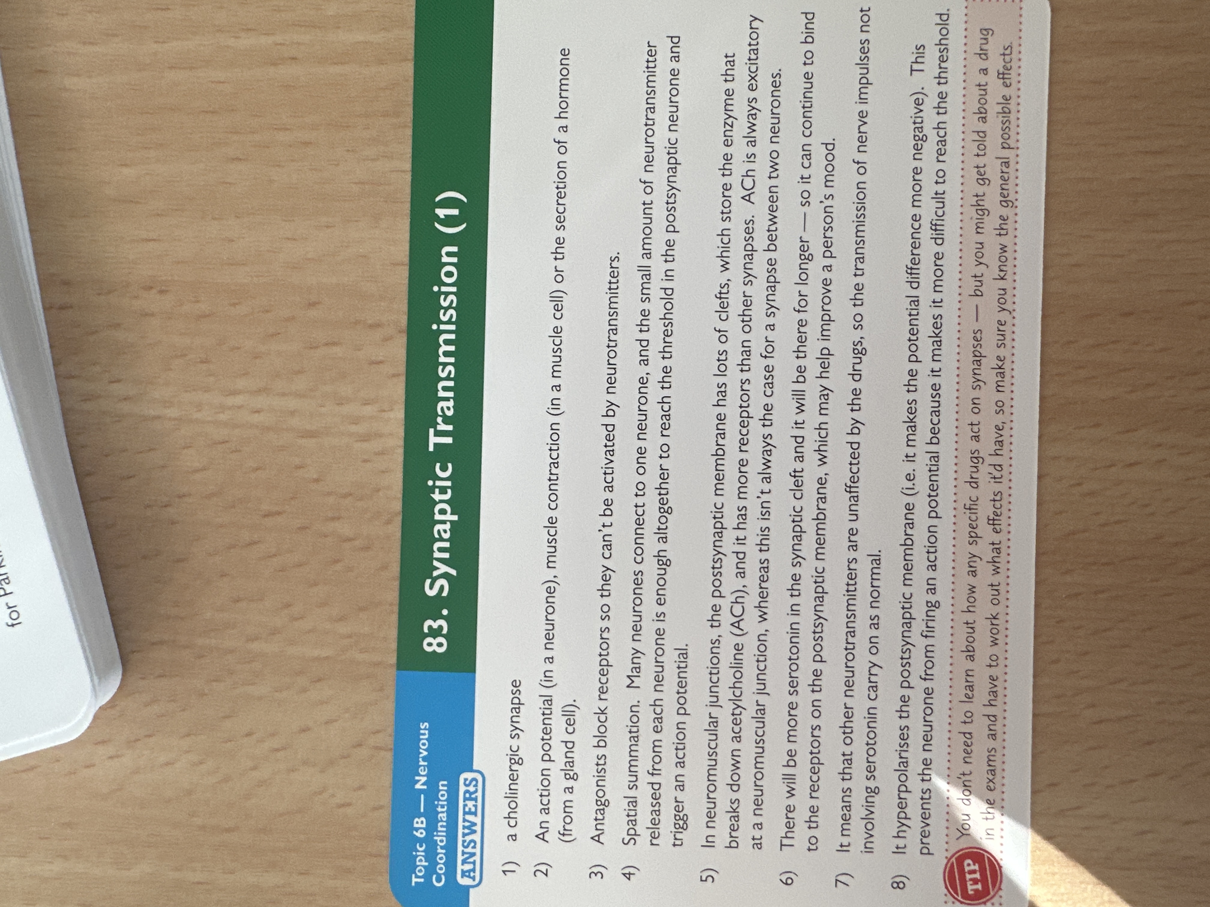 Synaptic transmission