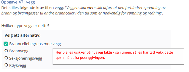 <p>Branncellebegrensende vegg</p>