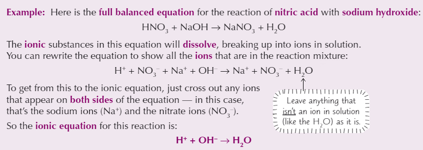 <ul><li><p>Can be written for any reaction involving <strong>ions </strong>that happens in <strong>solution</strong></p></li><li><p>Only includes <strong>reacting particles</strong> (and the <strong>products </strong>they form)</p></li><li><p><strong>Charges </strong>must be <strong>balanced</strong> on either side</p></li></ul><p></p>