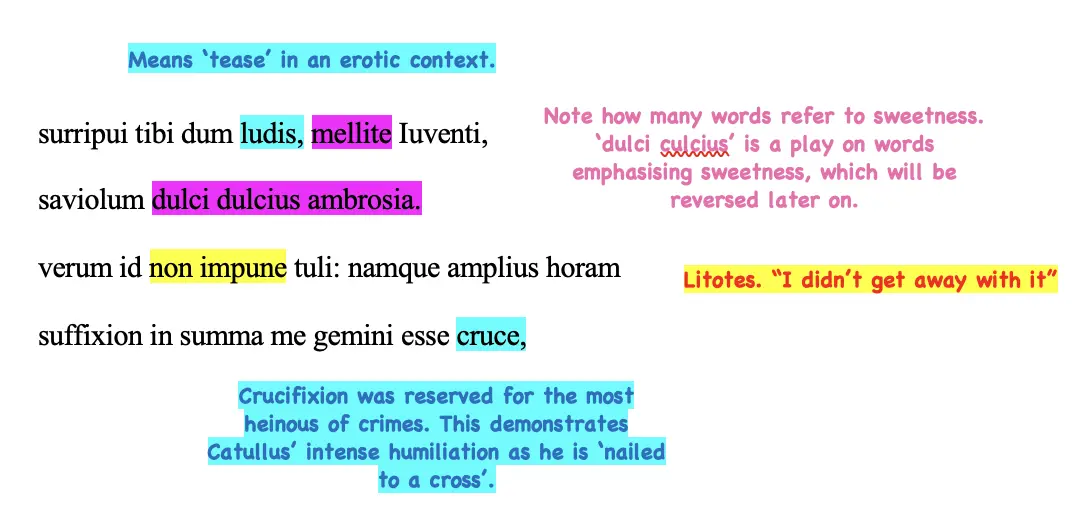 <p>verum id non impune tuli: namque amplius horam</p><p>suffixion in summa me gemini esse cruce,</p>