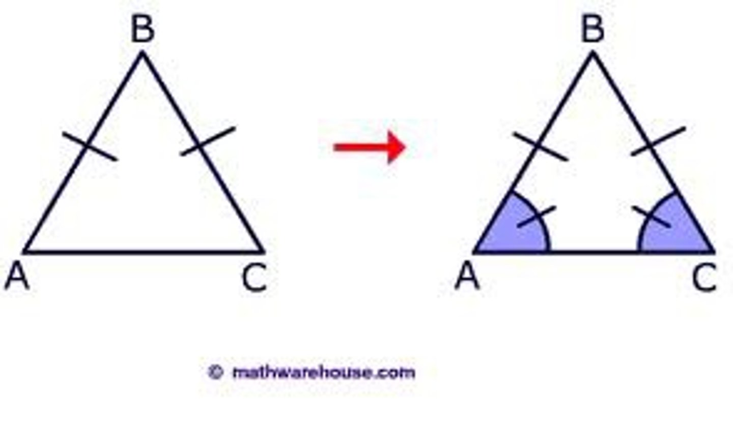 <p>a triangle with 2 congruent sides and 2 congruent base angles</p>