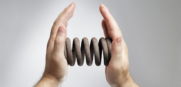 <p>Pushing this spring together would be an example of what type of force?</p>