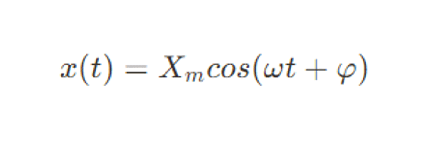 <p>évolution au cours du temps d'un signal électrique x(t) de la forme :</p><p><strong>x(t) = X<sub>m</sub>.cos(ωt +φ)</strong></p><p>- X<sub>m</sub> -> amplitude, <em>ou valeur crête</em> : valeur max du signal</p><p>- ω -> pulsation (rad.s<sup>-1</sup>) : "vitesse angulaire"</p><p>- φ -> phase à l'origine (rad)</p><p>- ωt +φ -> phase du signal (rad)</p>