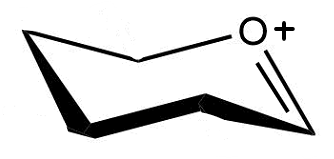 <p>How can an oxocarbenium ion be attacked by an acceptor?</p>
