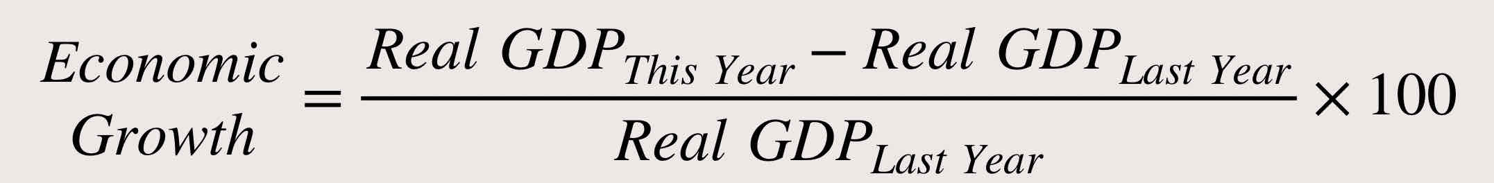 <p>"Economic growth is a percentage change in real GDP over the previous year. "</p>