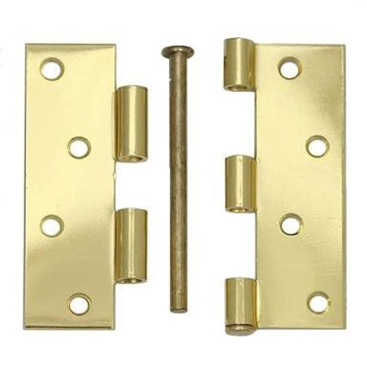 <p>A hinge having a removable pin so that a door can be unhung by separating two leaves; for lighter doors</p>