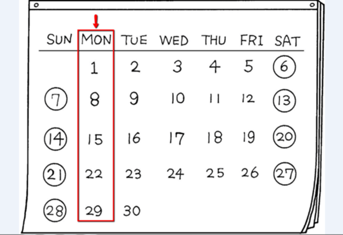 <p>Monday</p>