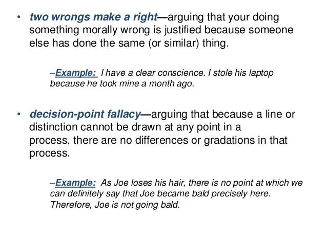 <p>Justifying wrongdoing because others do it.</p>