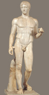 <p>Polykleitos. Original 450-440 B.C.E. Roman copy (marble) of Greek original (bronze).</p>