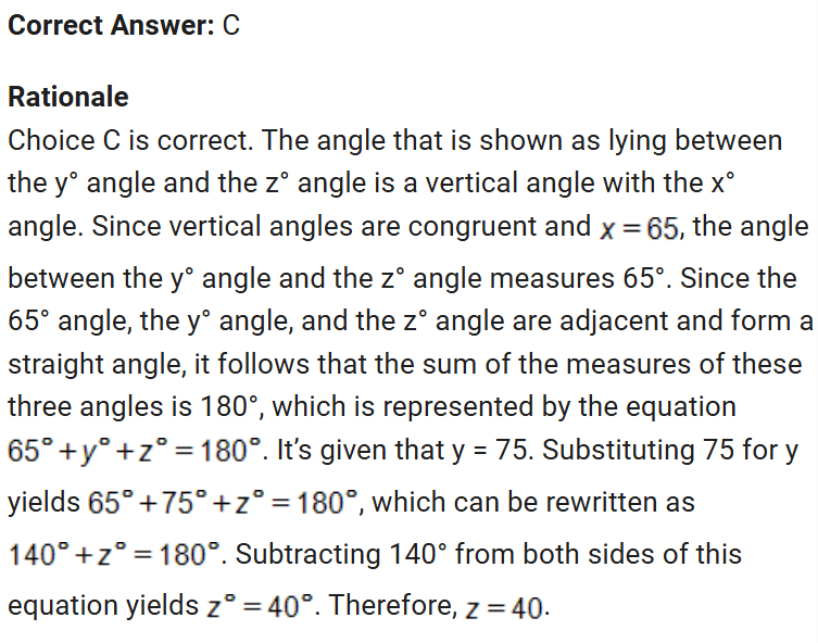 <p>i focused on the blank angles instead of solving for Z if your given the two angles you can solve for the other angle. </p>