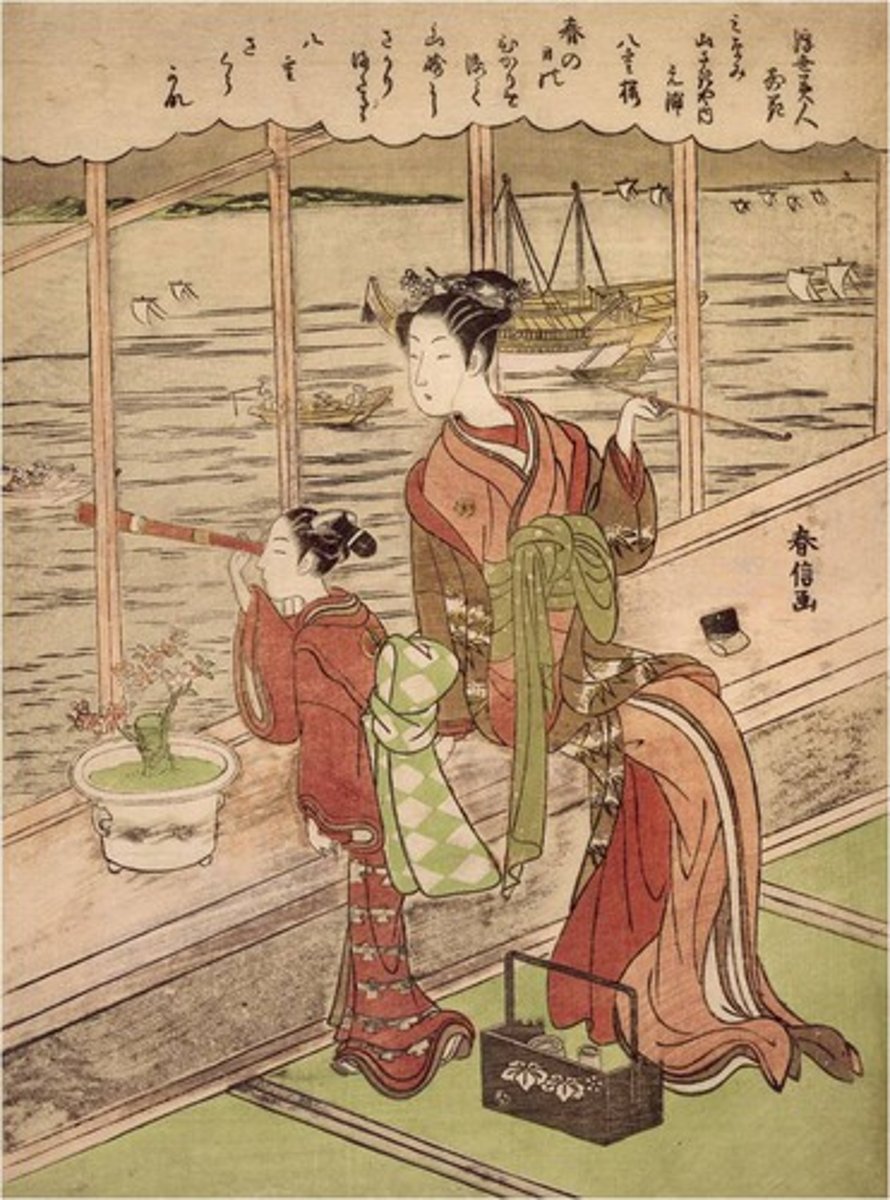 <p>wood block prints centered around everyday people of Japan (not imaginary)</p><p>- pop themes: beautiful women, kabuki actors, sumo wrestlers, folk tales</p><p>- 17-19th c.</p>