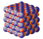 <ul><li><p>Compounds with <strong>ionic bonding </strong>have <strong>giant ionic structures</strong></p></li><li><p>Ions held together in <strong>closely packed </strong>3D lattice</p></li><li><p>Electrostatic attraction between oppositely charged ions is <strong>very strong</strong></p></li><li><p>→ <strong>a lot of energy </strong>needed to overcome strong attraction</p></li><li><p>→ <strong>high melting + boiling points</strong></p></li></ul>