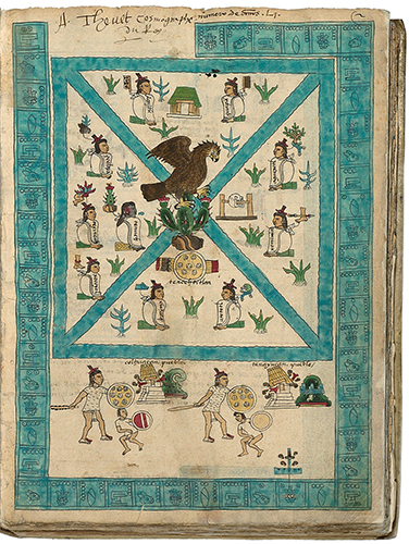 <p><strong>Frontispiece of the Codex Mendoza</strong></p><p>Aztec</p><p>Viceroyalty of New Spain</p><p>1541-1542</p><p>Ink and color on paper</p>