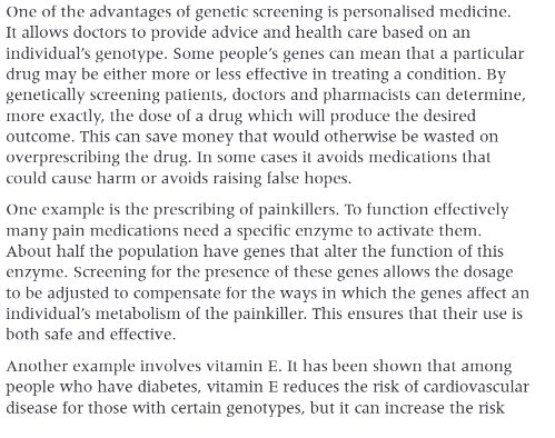 <p>Personalised medicine</p>