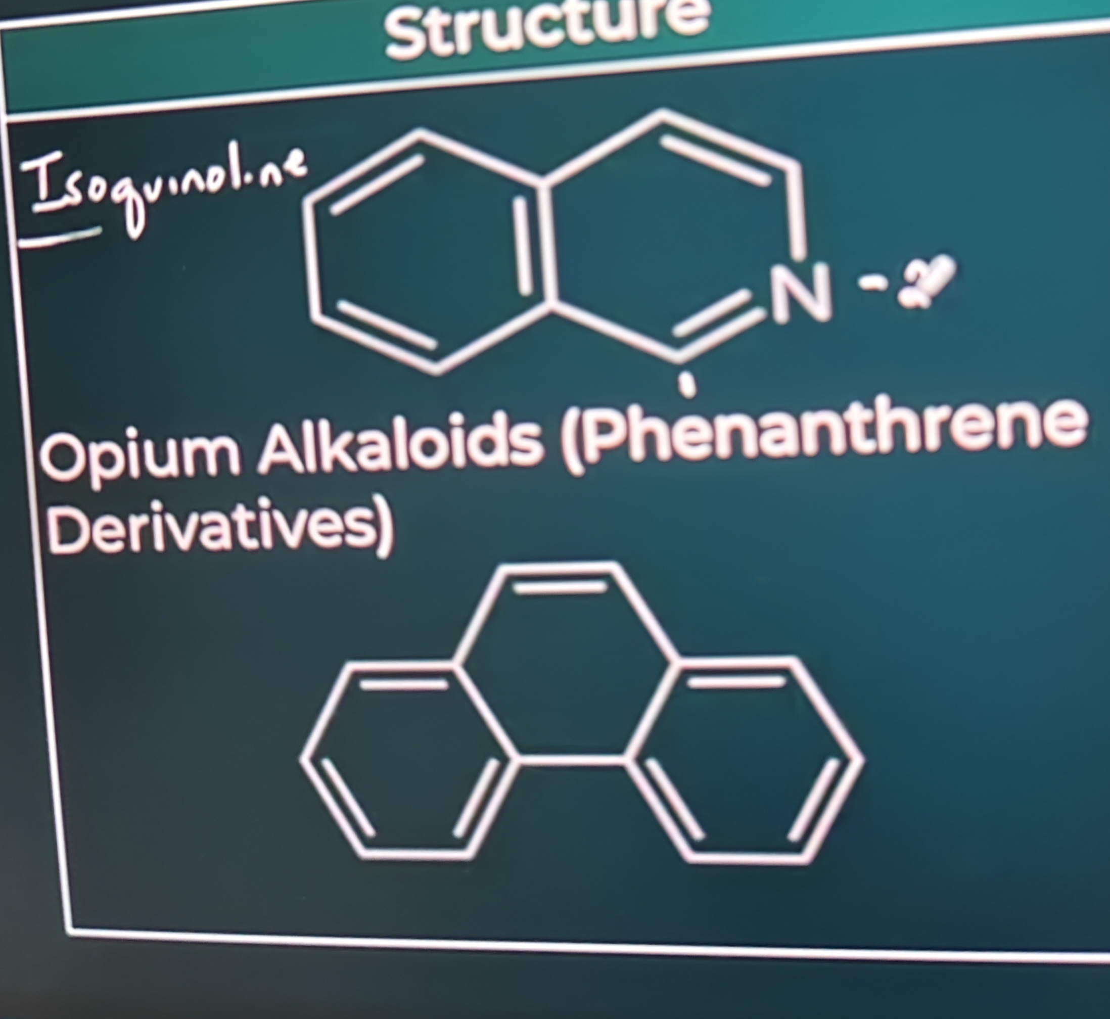 <ul><li><p><strong>Sanguinarine</strong></p></li><li><p><strong>Emetine</strong></p></li><li><p><strong>Hydrastine</strong></p></li><li><p><strong>Morphine (opium representative)</strong></p></li><li><p><strong>Tubocurarine</strong></p></li></ul><p><em>Iso inSan Em, nag Hy at sabi Mor Tubo sa business</em></p>