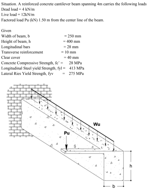 <p>Determine the shear strength provided (kN) by the concrete.</p><p>73</p><p>76</p><p>94</p><p>64</p><p>If Pu = 10 kN, determine the spacing due to shear alone.</p><p>168</p><p>600</p><p>263</p><p>210</p><p>Determine the maximum value of Pu so that the effect of torsion can be neglected.</p><p>1.70</p><p>0.80</p><p>1.50</p><p>1.20</p>