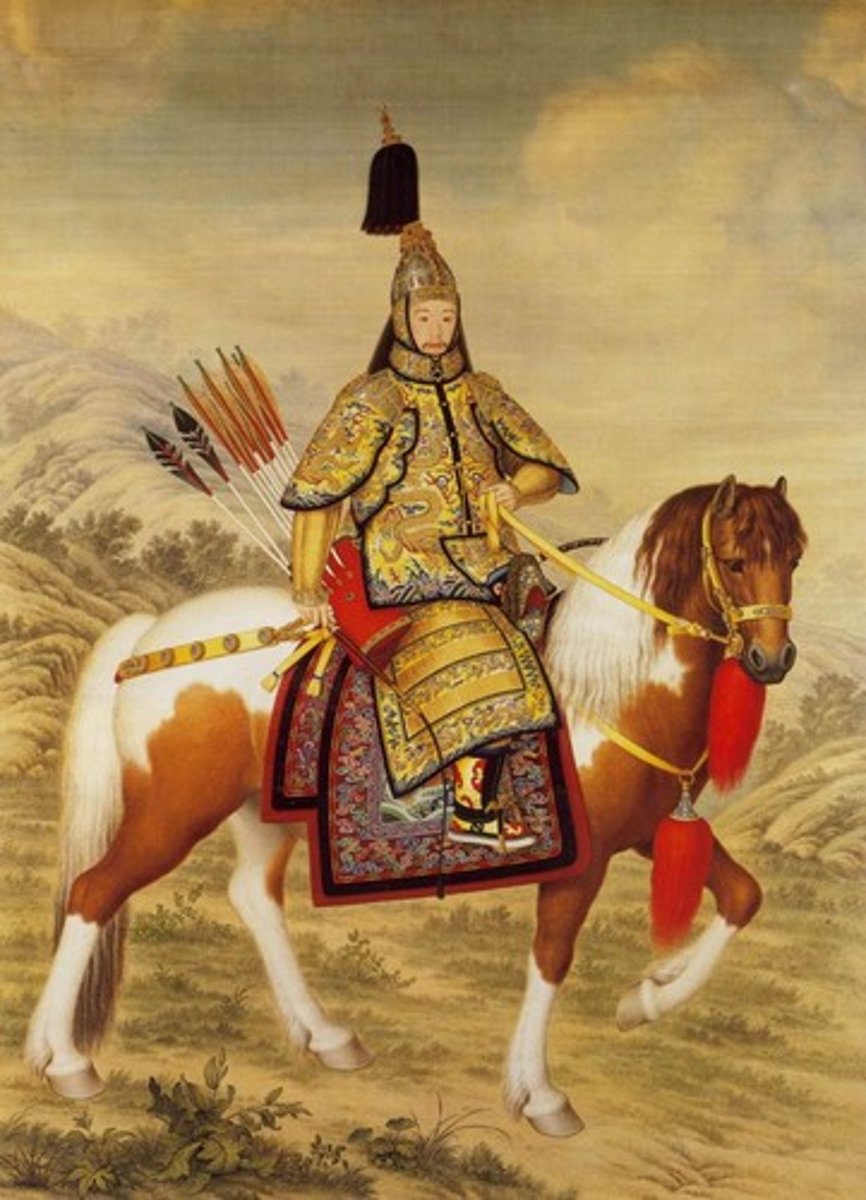 <p>emperor of the Manchu-led Qing Dynasty (r. 1736-1795), in what was considered China's "Golden Age". In the mid-18th century received pressure to allow for more trade with Europe, but refused.</p>