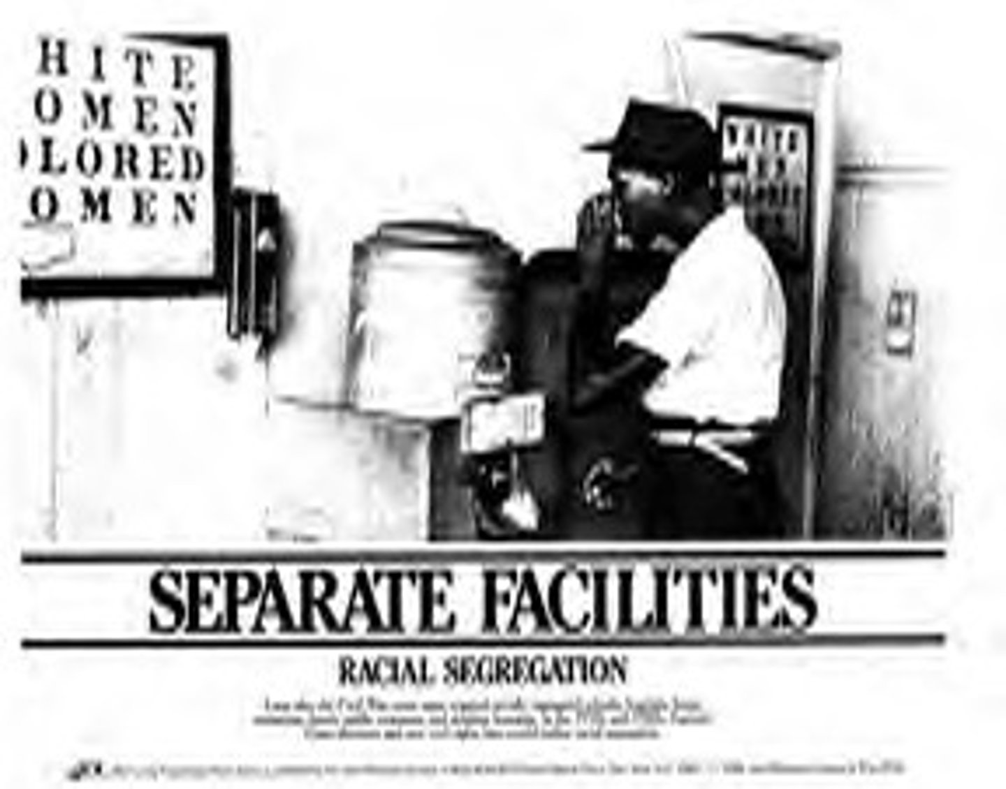 <p>US Supreme Court ruling on Plessy v. Ferguson affirms separate but equal facilities for black and white citizens.</p>