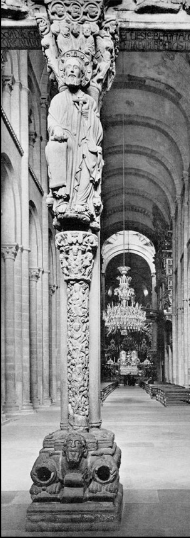 <p>Describe the composition of the St.James sculpture and its significance</p>