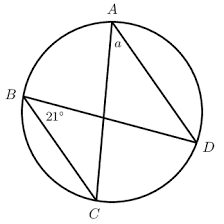 <p>ABCD is a cyclic quad. What is a?</p>