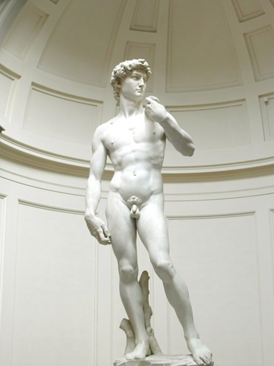 <p>a graceful arrangement of the body based on tilted shoulders and hips and bent knees</p>