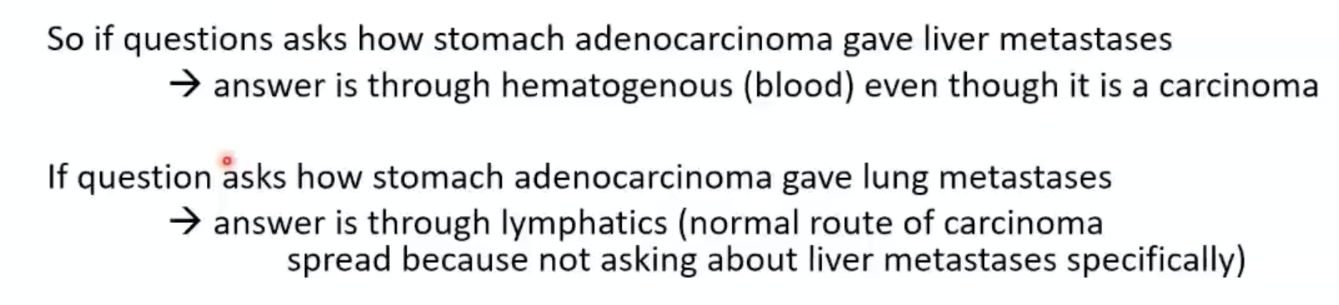 <p>venous blood drainage d/t draining proximity to the liver</p>