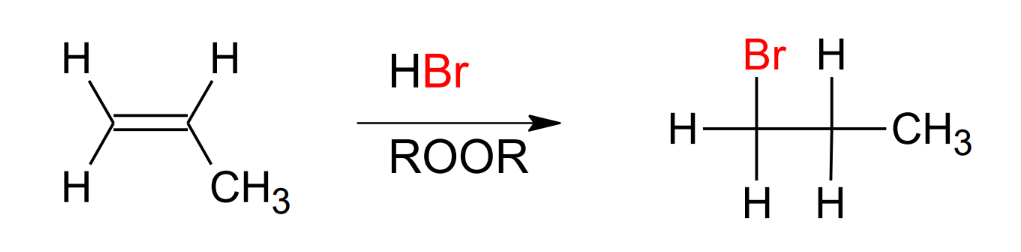 <p>Anti-Mark</p><p>same mechanism as addition of HX, except Br adds to the least substituted</p>