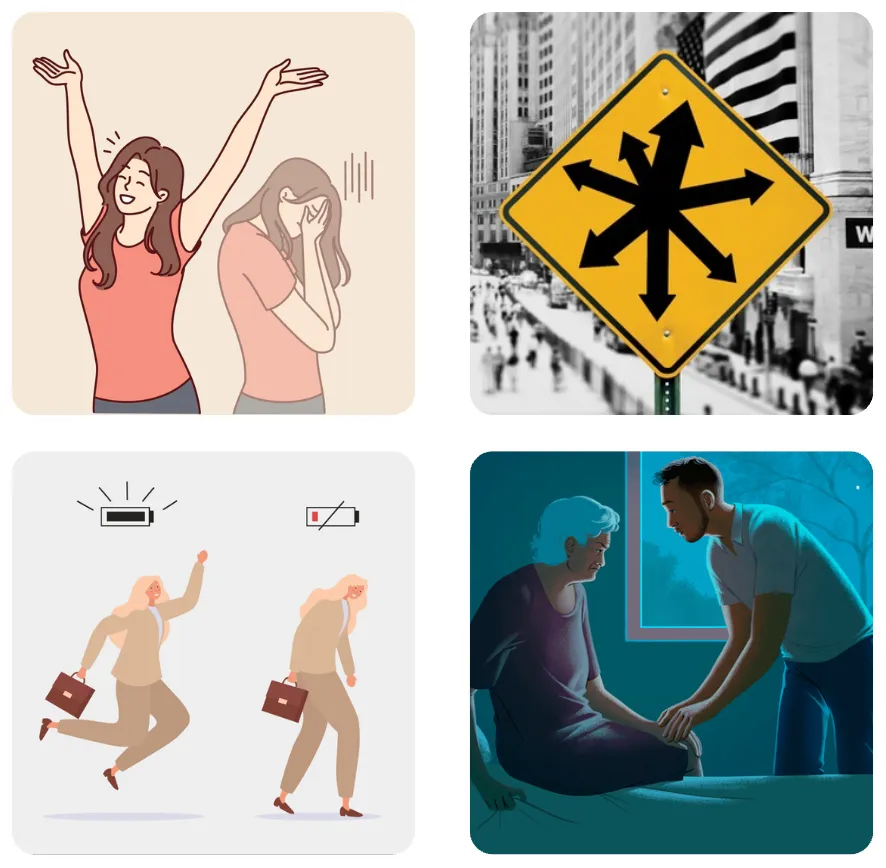 <p>Delirium emotional and behavioral changes</p>