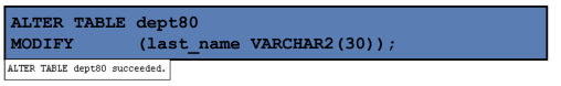 <ul><li><p>You can change a column’s data type, size, and default value.</p></li><li><p>A change to the default value affects only subsequent insertions to the table.</p></li></ul><p></p>