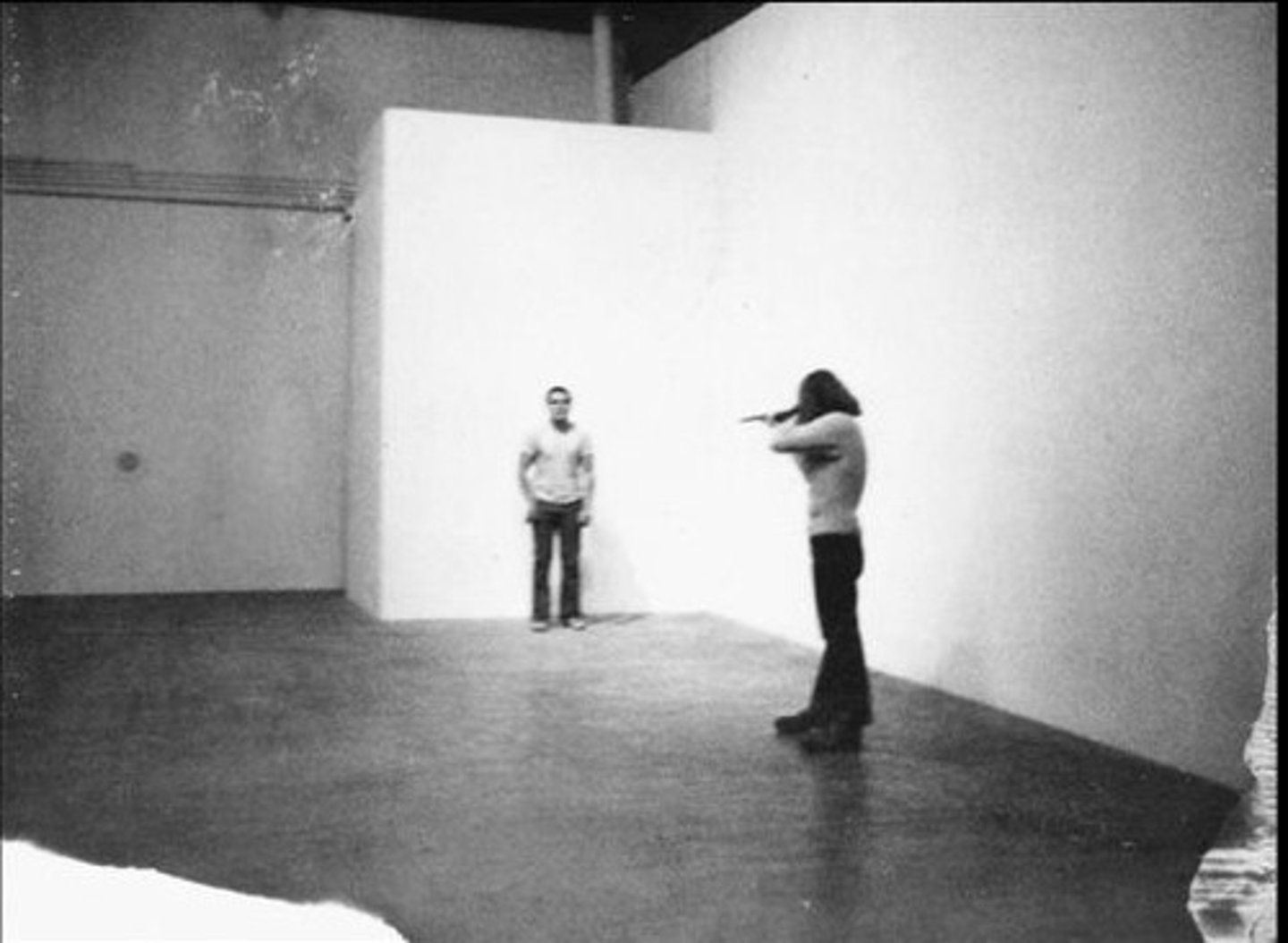 <p>chris burden, intentionally shot by friend, bystander effect</p>