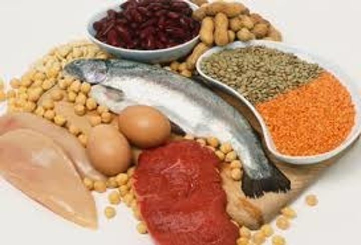 <p>sustancia nutritiva muy común en el pescado, la carne, los huevos</p>