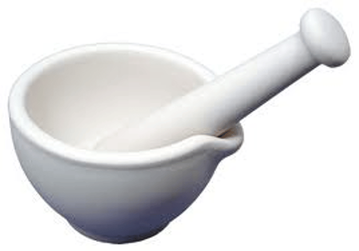 <p>Bowl: vessel in which substances are ground or crushed with a pestle</p>