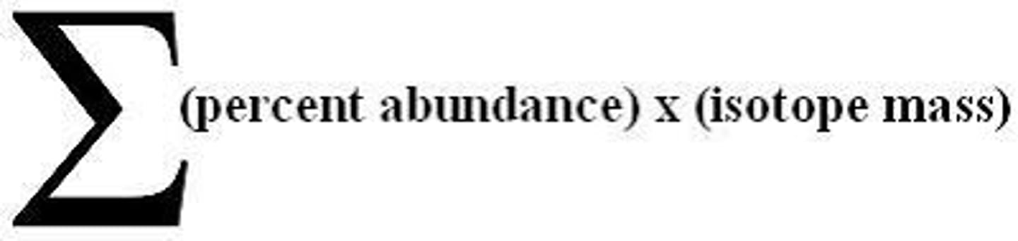 <p>the weighted average of the atomic masses of the naturally occurring isotopes of an element</p>