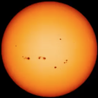 <ul><li><p>many sunspots</p></li></ul><p></p>