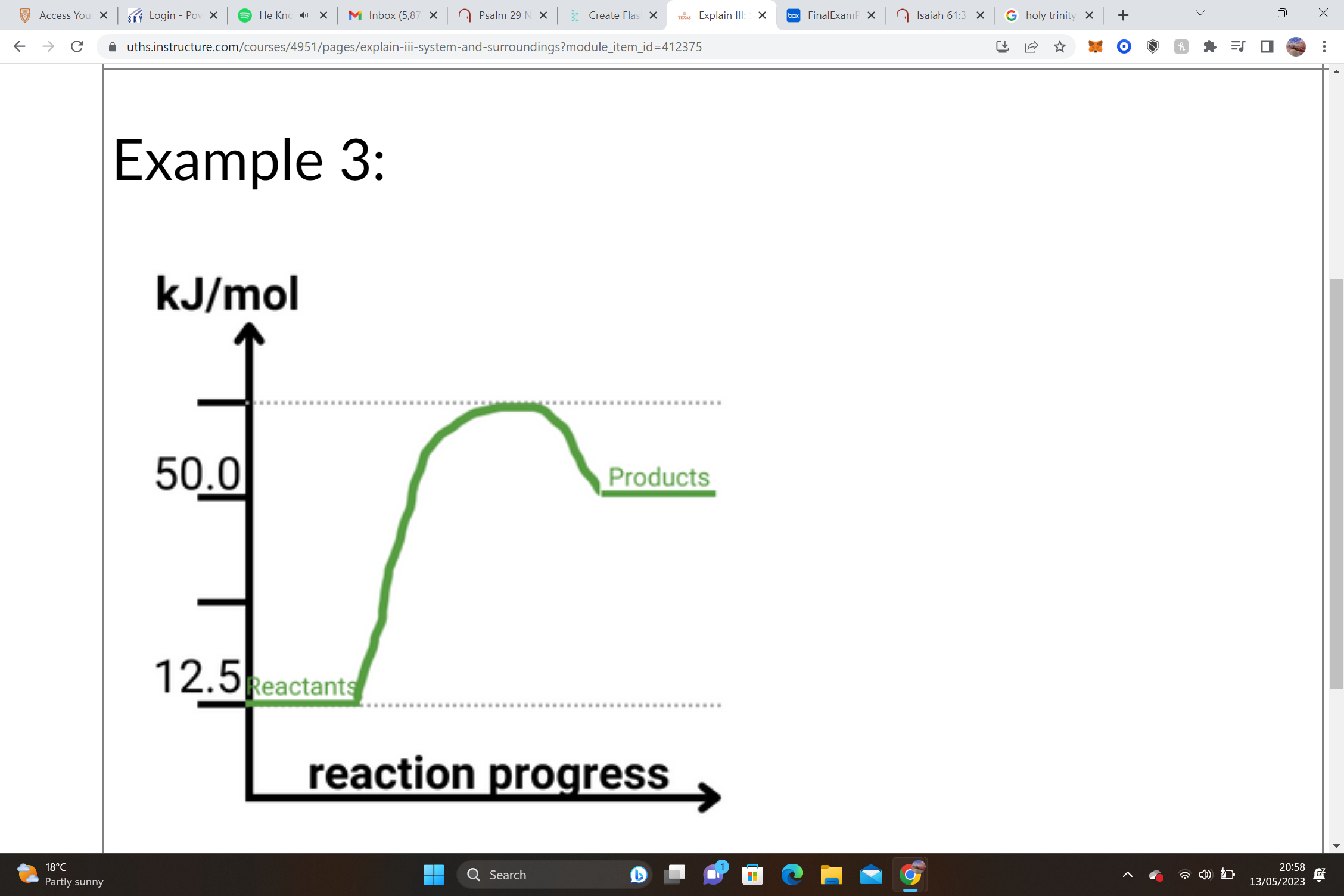 
1. Reactants = __________________        Products = __________________ΔH = Products – Reactants
2. __________________– __________________= __________________ kJ/mole
3. ______ΔH values are __________________, and we know that this shape of graph is an __________________ graph.
