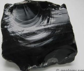 <p>TEXTURES</p><ul><li><p><strong>NATURAL GLASS WITH VERY FEW CRYSTALS</strong></p></li><li><p>FORMED BY <strong>VERY RAPID COOLING</strong></p></li></ul><p></p>