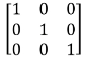 <p>a square matrix in which all elements in the main diagonal are equal to 1 while all other elements are zero.</p>
