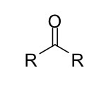 <p>a carbonyl group (C=O) with two R groups attached to the carbonyl carbon (R cannot = H for a ketone)</p>