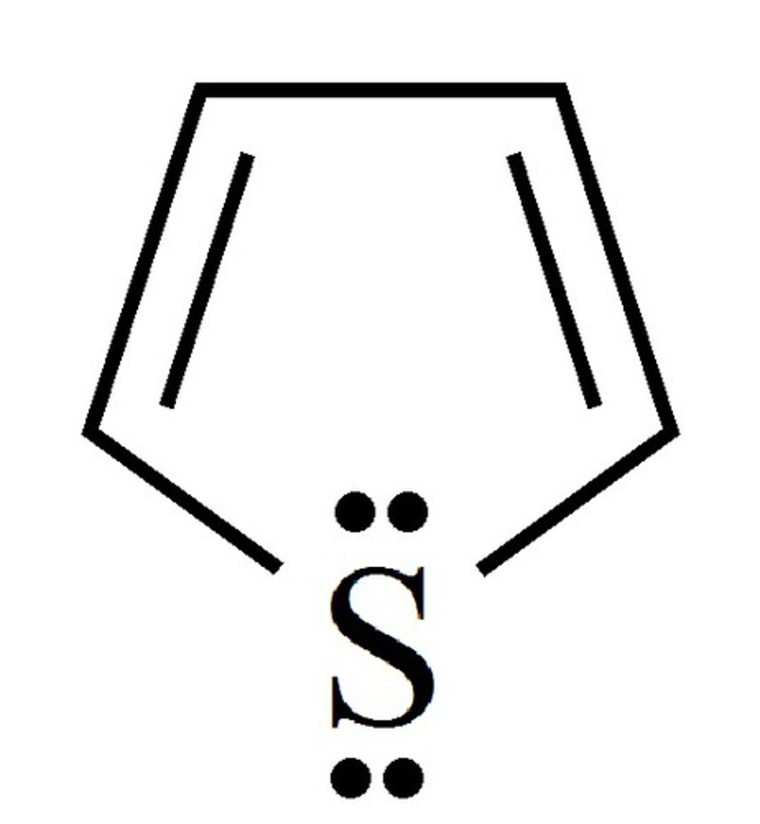 <p>5 membered aromatic ring with sulfur</p>