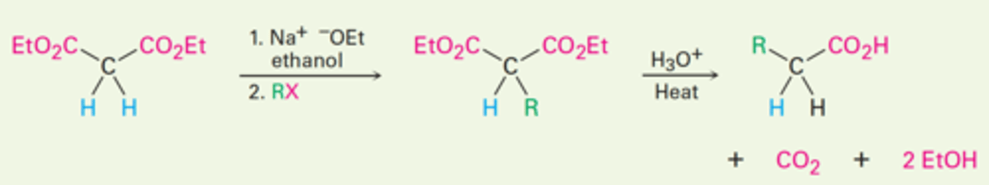 <p>Converts an alkyl halide into a carboxylic acid with the addition of two carbon atoms.</p><p>RX → RCH₂CO₂H</p>