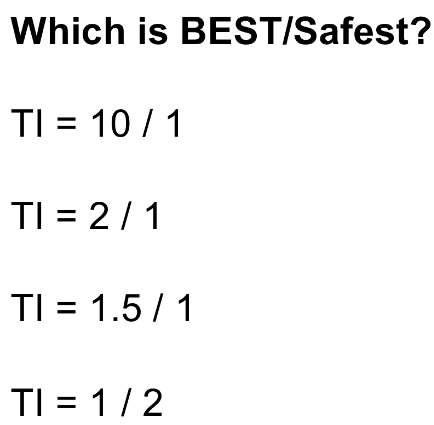<p>Out of these numbers, which is the WORST/least safest?</p>