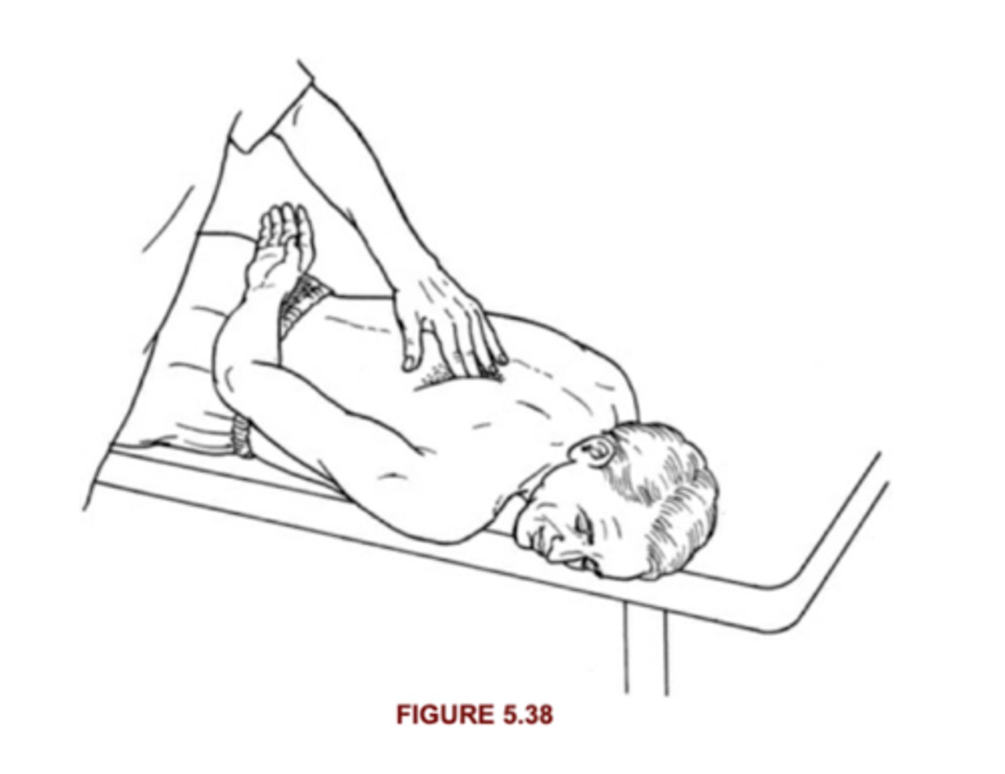<p>Patient lifts hands off back through full ROM without resistance</p>
