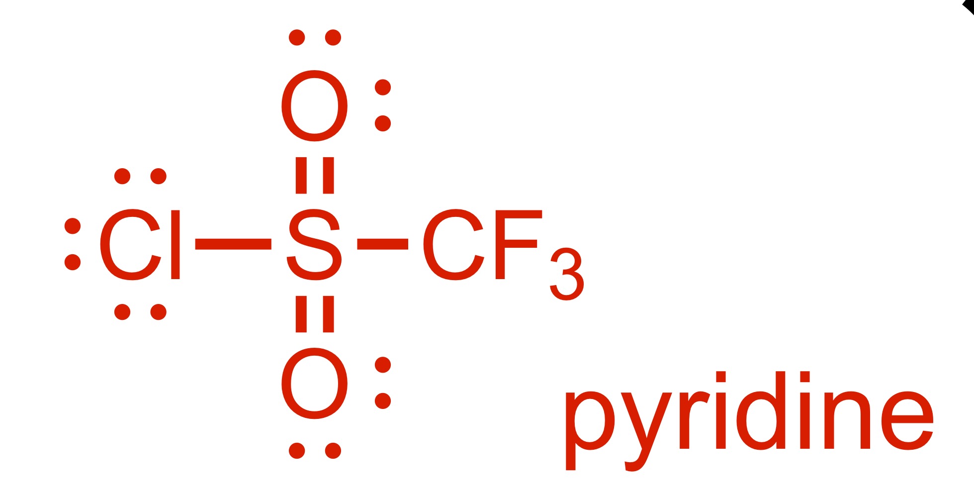 <p>(Substitution) The H leaves the OH, and the pyridine adds. The structure and pyridine is the reagent </p>